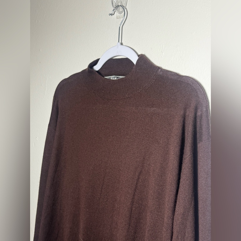 Nieman Marcus Exclusive Men's Classic silk cashmere Crewneck Sweater - Brown - Picture 5 of 11